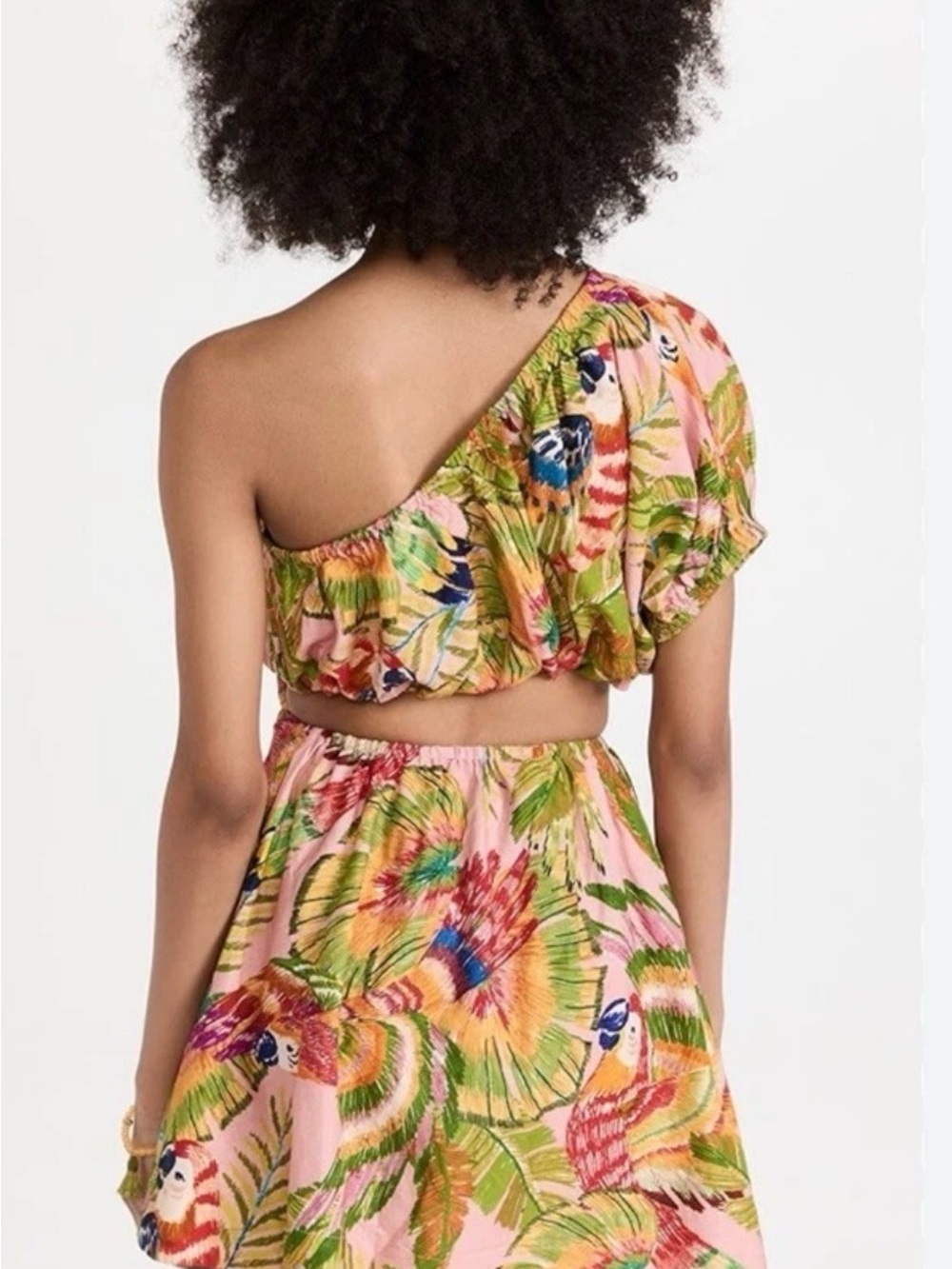 FARM Rio Pink Tropical One-Shoulder Mini summer dress - Picture 6 of 6